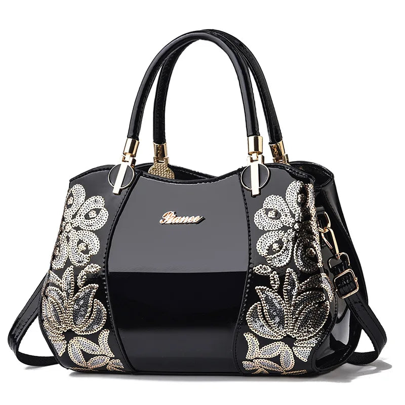 New Patent Leather Shiny Women Bag Fashion Luxury Design Atmospheric Handbag Large Capacity Women's Shoulder Messenger Bag