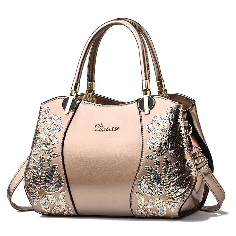 New Patent Leather Shiny Women Bag Fashion Luxury Design Atmospheric Handbag Large Capacity Women's Shoulder Messenger Bag