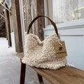 Women Bag Autumn Winter Luxury Fashion New 2025 Imitation Lamb Wool Shoulder Bag Handbag Simple Office Women Bag