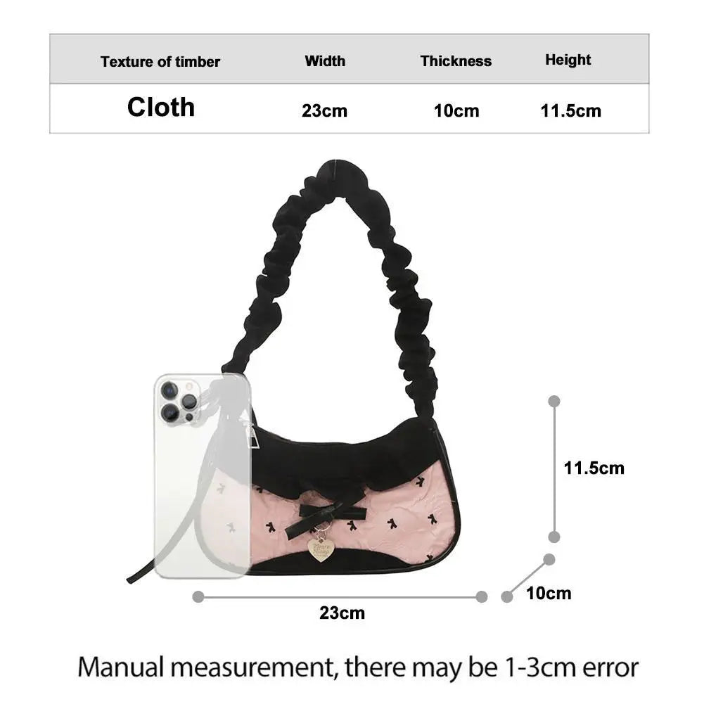New Fashion Grid Women Bag Lace Ribbon Stretchable Shoulder Strap Single Shoulder Underarm Bag Daily Commuting Student Handbag