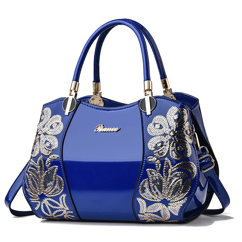 New Patent Leather Shiny Women Bag Fashion Luxury Design Atmospheric Handbag Large Capacity Women's Shoulder Messenger Bag
