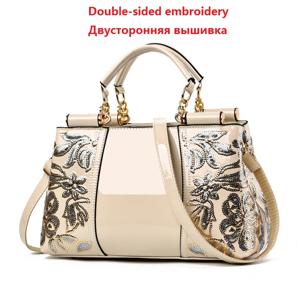 New Patent Leather Shiny Women Bag Fashion Luxury Design Atmospheric Handbag Large Capacity Women's Shoulder Messenger Bag